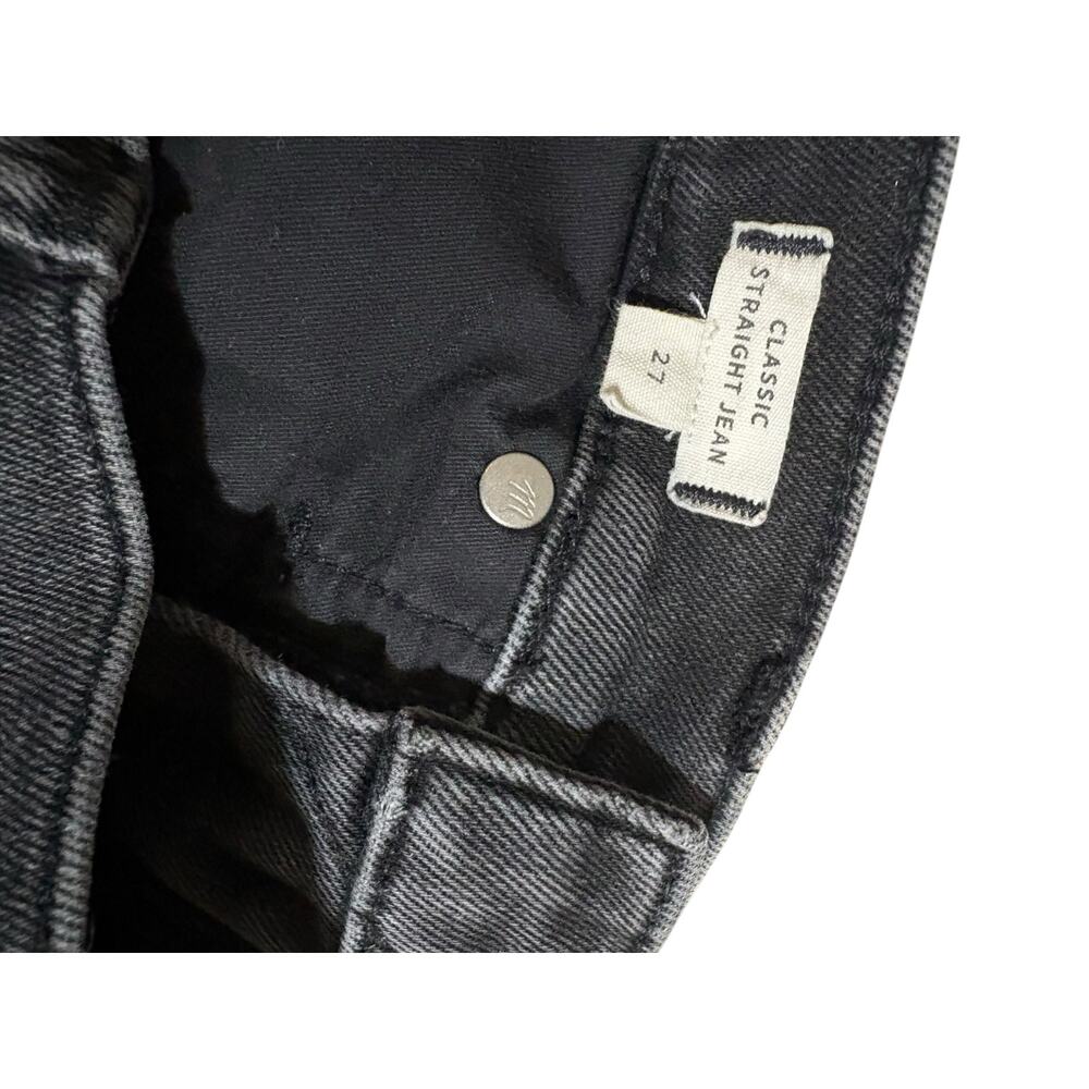 Madewell Black Classic Straight Leg Jeans 27 High Rise Cropped Black Denim NWOT - Picture 5 of 8